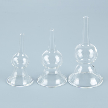 Glass suction cups in three sizes